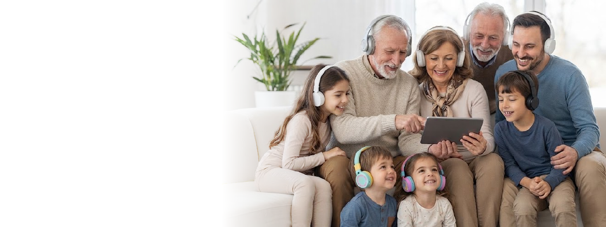 Familia de diferentes generaciones compartiendo